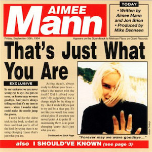 Mr. Romance’s Love Song of the Day – That’s Just What You Are by Aimee Mann Mr. Romance's Love Song of the Day - That's Just What You Are by Aimee Mann